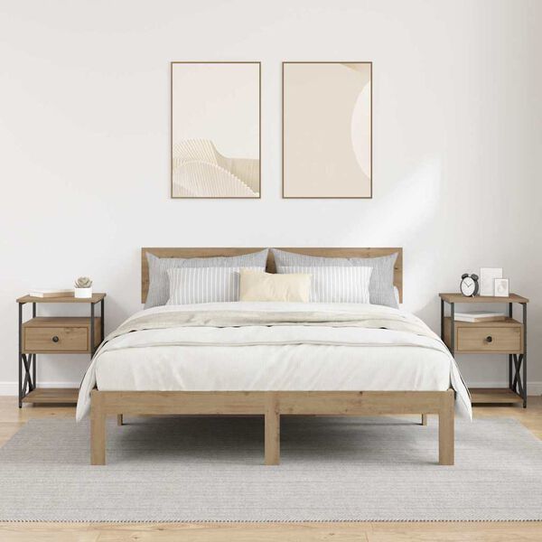 vidaXL &Eacute;jjeliszekr&eacute;ny 2 pcs Artisan t&ouml;lgy 40 x 42 x 55 cm Faanyag