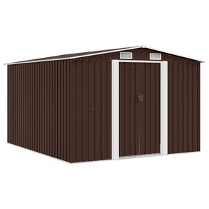 vidaXL barna f&eacute;m kerti f&eacute;szer 257 x 298 x 178 cm