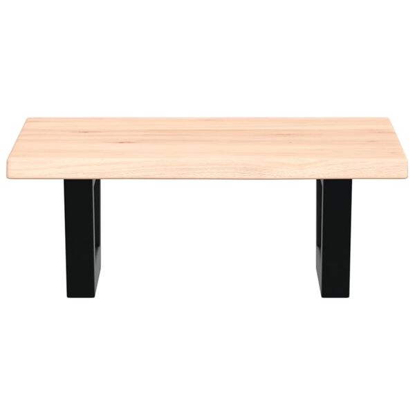 vidaXL acél és tömör tölgyfa falra szerelhető mosdópolc