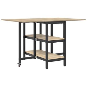 vidaXL &Eacute;tkezőasztal 122 x 80 x 76,5 cm Szerelt Fa Sonoma T&ouml;lgy