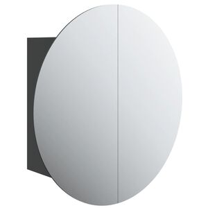 vidaXL fekete f&uuml;rdőszobaszekr&eacute;ny kerek t&uuml;k&ouml;rrel/LED-del 40x40x17,5 cm