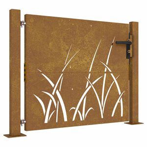 vidaXL Corten ac&eacute;l kerti kapu 100x100 cm, fűmint&aacute;s