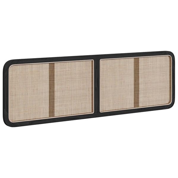 vidaXL Fejt&aacute;mla fejt&aacute;ml&aacute;val Fekete 180 x 55 x 3 cm Rattan