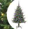 vidaXL Műfenyő vil&aacute;g&iacute;t&aacute;ssal &eacute;s g&ouml;mbk&eacute;szlettel Z&ouml;ld 120 cm PVC &eacute;s PE