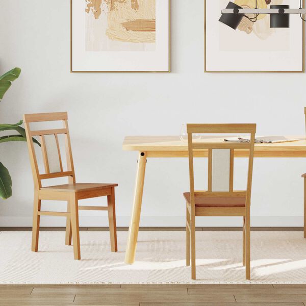 vidaXL &Eacute;tkezősz&eacute;k 2 pcs Term&eacute;szetes T&ouml;m&ouml;r Gumi Fa