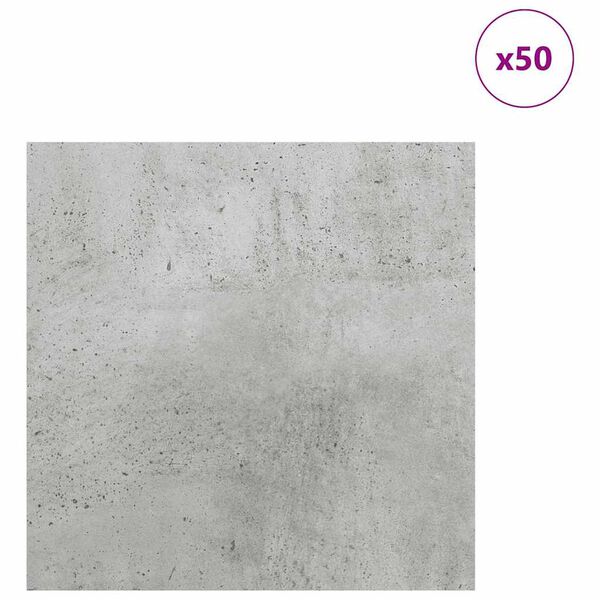 vidaXL Dekor Panelek 50 pcs Beton szürke 30 x 30 x 0.3 cm Faanyag