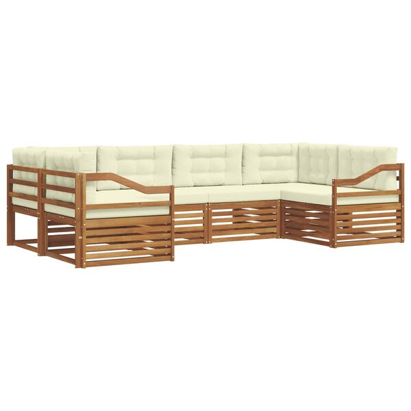 vidaXL &Uuml;lőgarnit&uacute;r&aacute;k 6 pcs Term&eacute;szetes &eacute;s kr&eacute;msz&iacute;nű T&ouml;m&ouml;r Ak&aacute;cfa