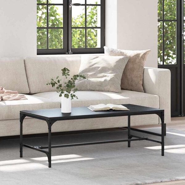 vidaXL Doh&aacute;nyz&oacute;asztal Fekete t&ouml;lgy 100 x 50 x 35 cm Faanyag