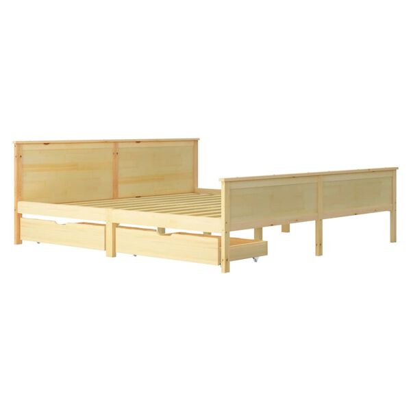 vidaXL 2 fi&oacute;kos t&ouml;m&ouml;r fenyőfa &aacute;gykeret 180 x 200 cm