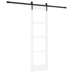 vidaXL Cs&uacute;sz&oacute; ajt&oacute; ORKDAL 61 x 198,5 cm T&ouml;m&ouml;r fenyőfa &eacute;s &uuml;veg Feh&eacute;r
