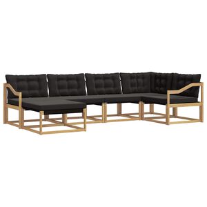 vidaXL K&uuml;lt&eacute;ri kanap&eacute; szett p&aacute;rn&aacute;val 6 pcs Feh&eacute;r &eacute;s Fekete