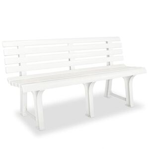 vidaXL feh&eacute;r műanyag kerti pad 145,5 cm