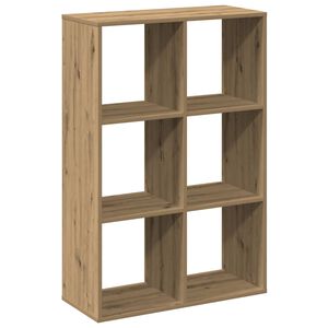 vidaXL k&eacute;zműves t&ouml;lgy sz&iacute;nű fa elv&aacute;laszt&oacute; k&ouml;nyvespolc 69,5x29x103,5 cm
