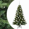vidaXL Műkar&aacute;csonyfa g&ouml;mbbel 120 cm 150 LED Meleg feh&eacute;r PVC &eacute;s f&eacute;m