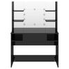 vidaXL fényes fekete LED-es MDF sminkasztal 100 x 40 x 135 cm