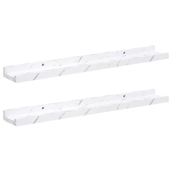 vidaXL Falpolc polcokkal 2 pcs Feh&eacute;r m&aacute;rv&aacute;ny 60 x 9 x 3 cm Faanyag