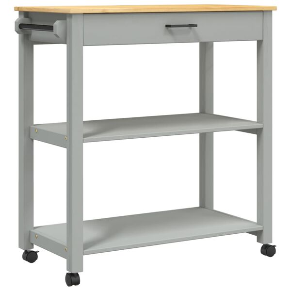 vidaXL MONZA tömör fenyőfa konyhai kocsi 84 x 40 x 88,5 cm