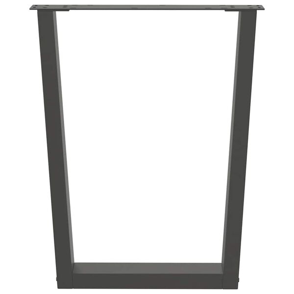 vidaXL 2 db antracitszürke, V-alakú acél étkezőasztal láb 60 x (72-73,3) cm