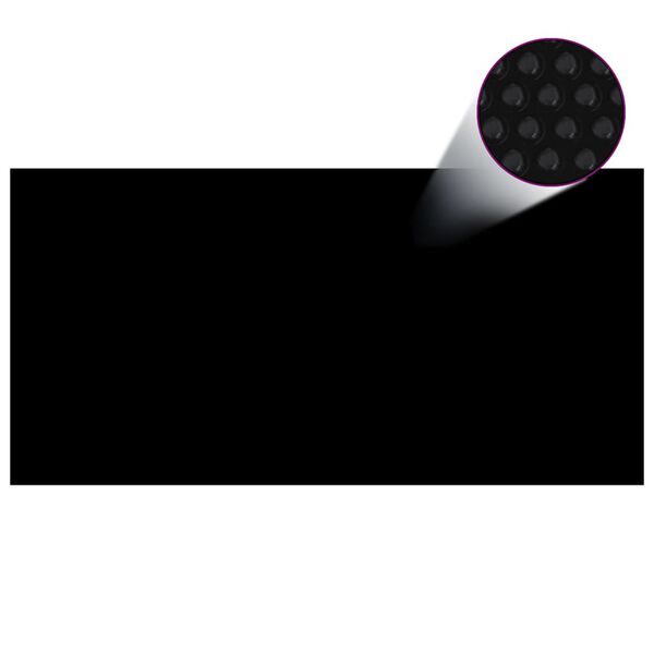 vidaXL fekete és kék napelemes lebegő PE medencefólia 1200 x 600 cm