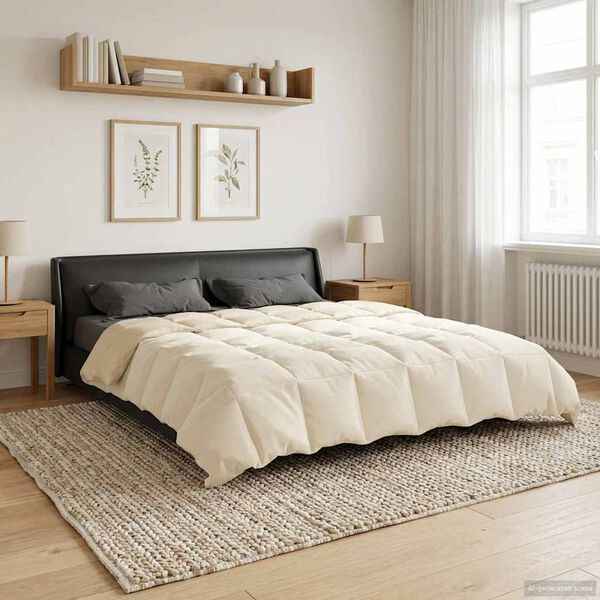 vidaXL Teljes &eacute;ves takar&oacute; S&ouml;v&eacute;nyes Kr&eacute;m 220 x 240 cm Mikrosz&aacute;l