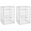 vidaXL 2 db vas gabionkosaras oszlop 40 x 40 x 60 cm