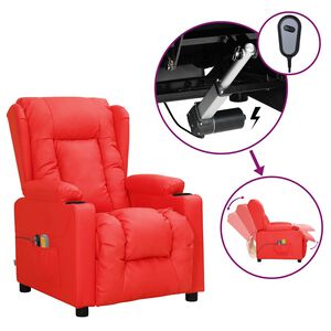 vidaXL piros műbőr műbőr elektromos massz&aacute;zsfotel