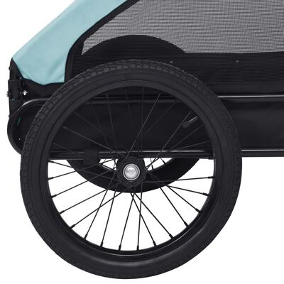 vidaXL kék és fekete kisállatszállító kerékpár-utánfutó
