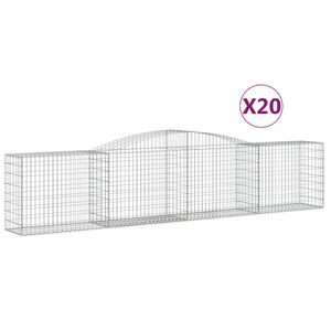 vidaXL 20 db &iacute;ves horganyzott vas gabion kos&aacute;r 400x50x80/100 cm