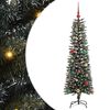 vidaXL Mű kar&aacute;csonyfa 150 LED-del Z&ouml;ld 150 cm PVC &eacute;s Műanyag &eacute;s Ac&eacute;l