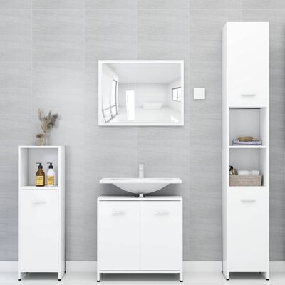 vidaXL fehér forgácslap fürdőszobaszekrény 30 x 30 x 95 cm