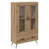 vidaXL Magasfi&uacute; Artisan t&ouml;lgy 69,5 x 31 x 115 cm Műanyag Fa &eacute;s &Uuml;veg