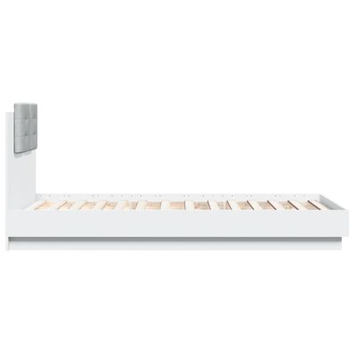 vidaXL fehér ágykeret fejtámlával és LED-világítással 90 x 190 cm