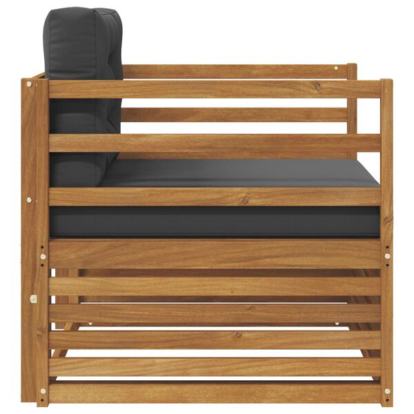 vidaXL K&uuml;lt&eacute;ri kanap&eacute; szett T&ouml;m&ouml;r ak&aacute;cfa &eacute;s poli&eacute;szter Term&eacute;szetes