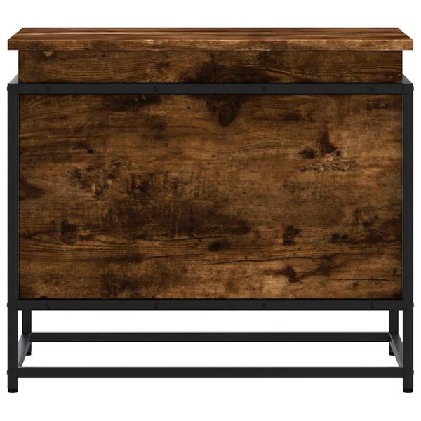 vidaXL f&uuml;st&ouml;s t&ouml;lgy sz&iacute;nű szerelt fa t&aacute;rol&oacute;l&aacute;da fed&eacute;llel 60x40x51,5 cm