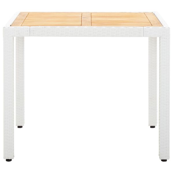 vidaXL 5 részes kültéri fehér polyrattan étkezőgarnitúra