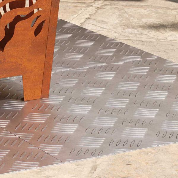 vidaXL L&eacute;pcsőfok N&eacute;gyzet 4 pcs Ez&uuml;st 50 x 50 cm Alum&iacute;nium