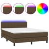 vidaXL barna sz&ouml;vet rug&oacute;s &eacute;s LED-es &aacute;gy matraccal 140x200 cm