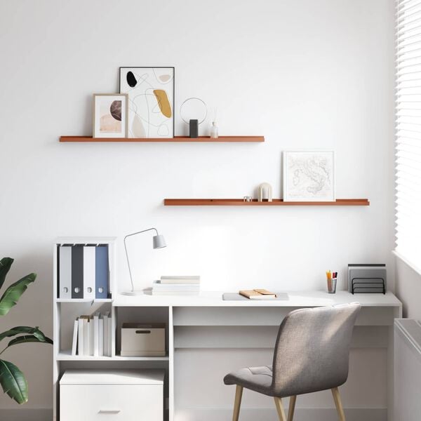 vidaXL Falpolc polcokkal t&aacute;rol&oacute;val 2 pcs Piros 115 x 9 x 3 cm Faanyag