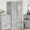 vidaXL Cabinet fi&oacute;kkal Beton Sz&uuml;rke 79,5 x 49 x 156 cm M&eacute;rn&ouml;ki fa