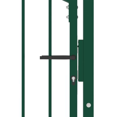 vidaXL zöld acél kerítéskapu cövekekkel 100 x 125 cm