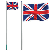 vidaXL alumínium brit zászló és rúd 6,23 m
