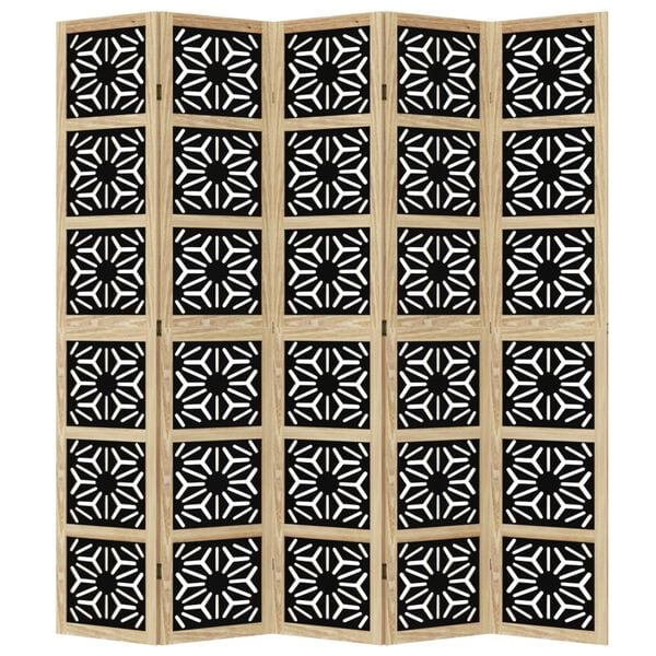 vidaXL 5 paneles barna &eacute;s fekete t&ouml;m&ouml;r cs&aacute;sz&aacute;rfa t&eacute;relv&aacute;laszt&oacute;