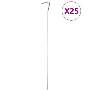 vidaXL 25 db horganyzott ac&eacute;l s&aacute;torc&ouml;vek 30 cm &Oslash;4 mm
