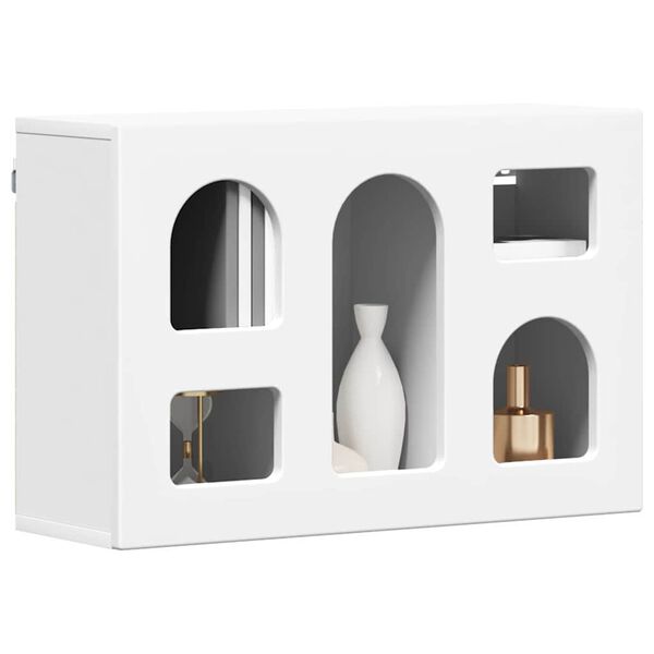 vidaXL F&uuml;ggő szekr&eacute;ny polcokkal Feh&eacute;r 60 x 20 x 40 cm Faanyag