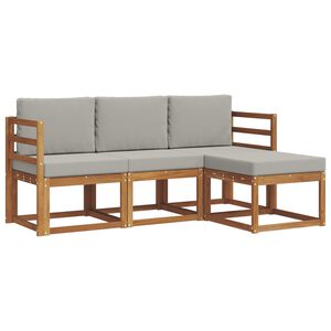 vidaXL K&uuml;lt&eacute;ri kanap&eacute; szett 4 pcs Term&eacute;szetes &eacute;s Vil&aacute;gossz&uuml;rke