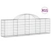 vidaXL 11 db &iacute;ves horganyzott vas gabion kos&aacute;r 200x30x60/80 cm