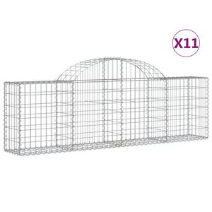 vidaXL 11 db &iacute;ves horganyzott vas gabion kos&aacute;r 200x30x60/80 cm