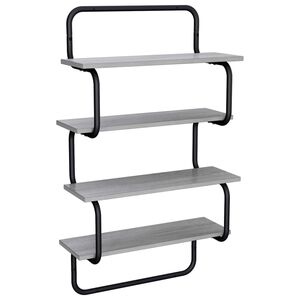 vidaXL 4-Tier Fali Polc Sz&uuml;rke Sonoma 80 x 24,5 x 104 cm Szerelt Fa