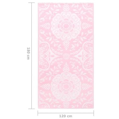 vidaXL rózsaszín PP kültéri szőnyeg 120 x 180 cm