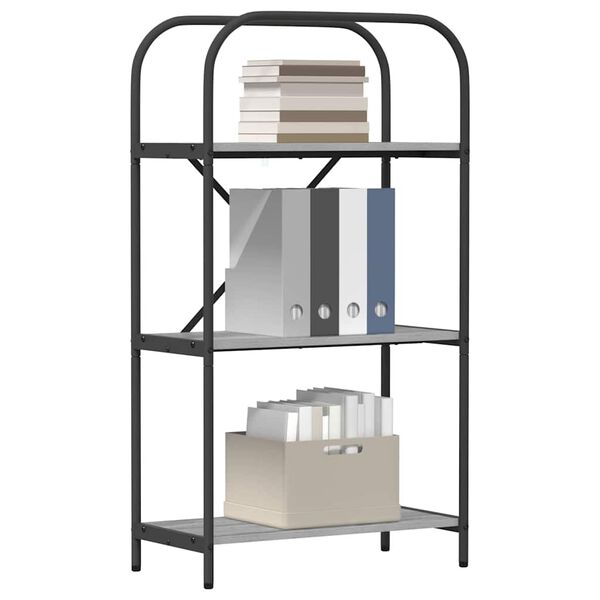 vidaXL K&ouml;nyvespolc Sz&uuml;rke Sonoma 60 x 30 x 109 cm Faanyag